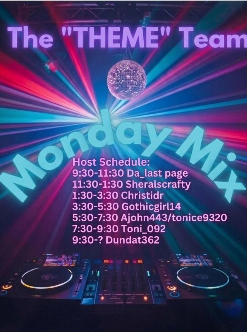THE "THEME" TEAM MONDAY MIX TRAIN SHARE SHOW